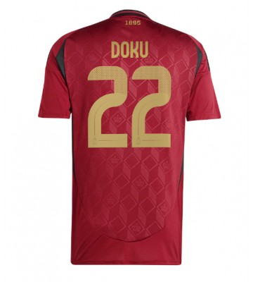 Belgien Jeremy Doku #22 Hjemmebanetrøje EM 2024 Kort ærmer